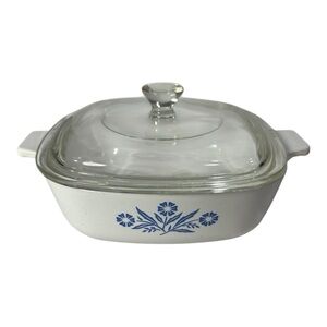 Vintage Corning Ware Blue Cornflower P-1-B 1 Quart Qt Casserole Dish with Lid